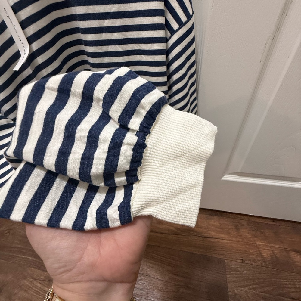 Cupcakes & Cashmere Navy and White Striped Tee - Picture 3 of 4
